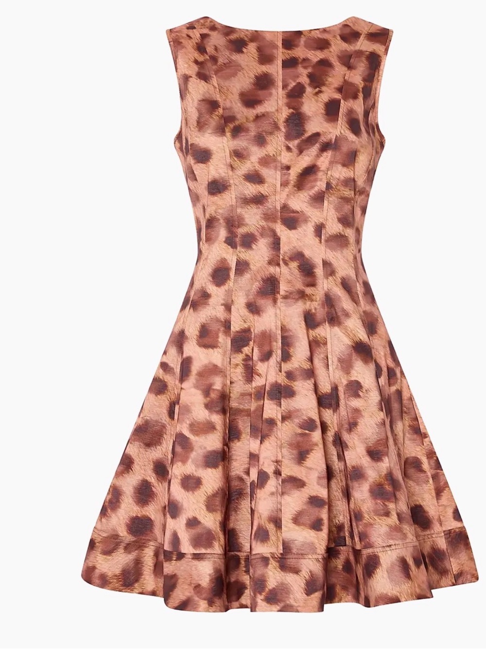 Milly Brown and Tan Leopard-Print Fit & Flare Dress